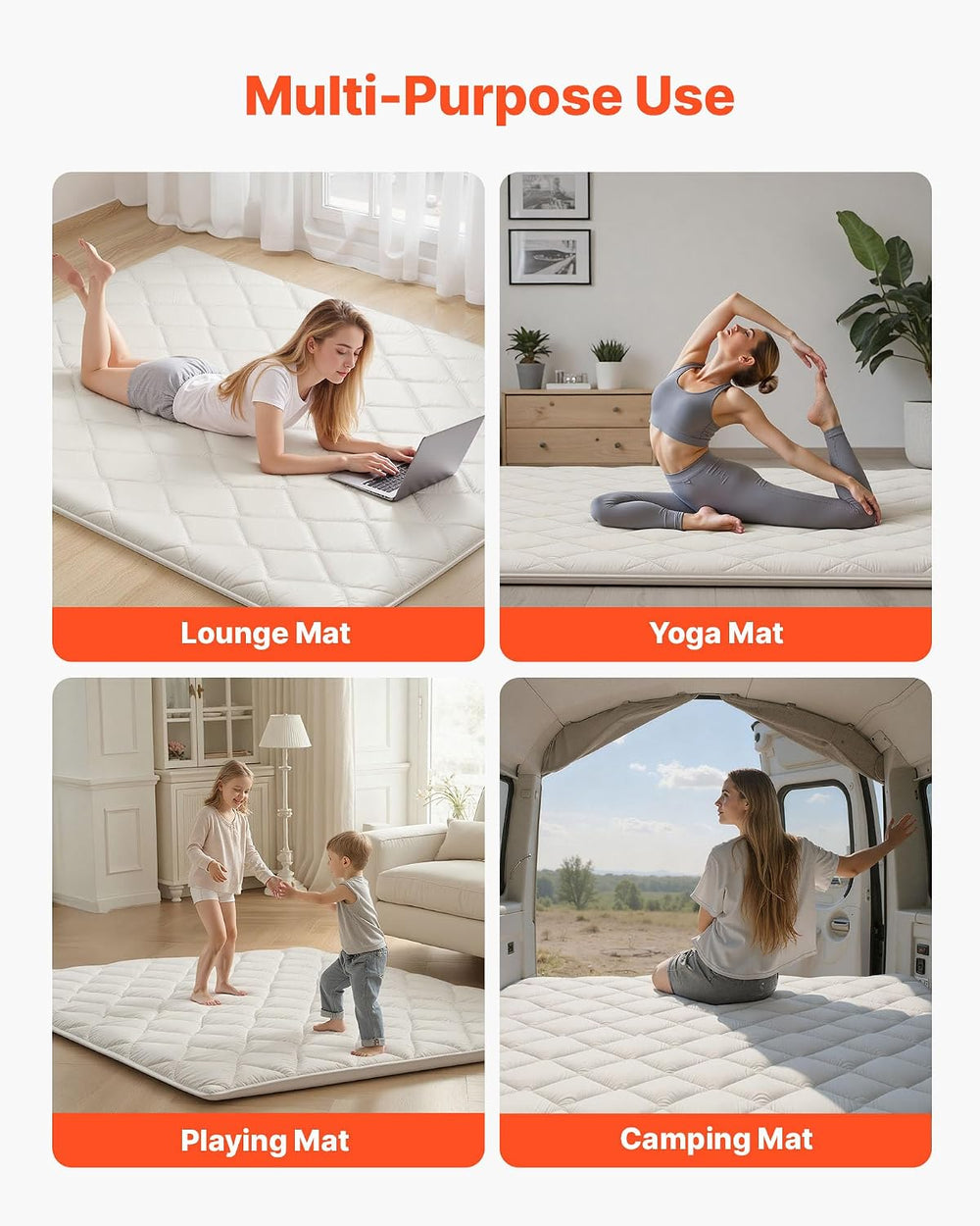 VEVOR Japanese Floor Mattress, Futon Mattress, 100% High Density Comfortable ...