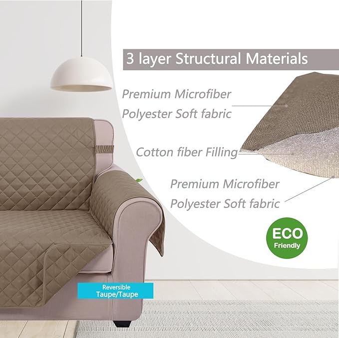 U-NICE HOME Large Sofa Cover Reversible Couch Cover - Image 5