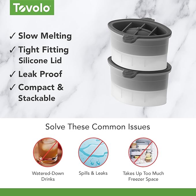 Tovolo Football Ice Cube Mold Pack of 2 Large Craft Ice Molds - Image 3