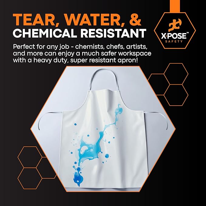Xpose Safety Heavy Duty Vinyl Waterproof Aprons, Industrial and Commercial Use - Image 5
