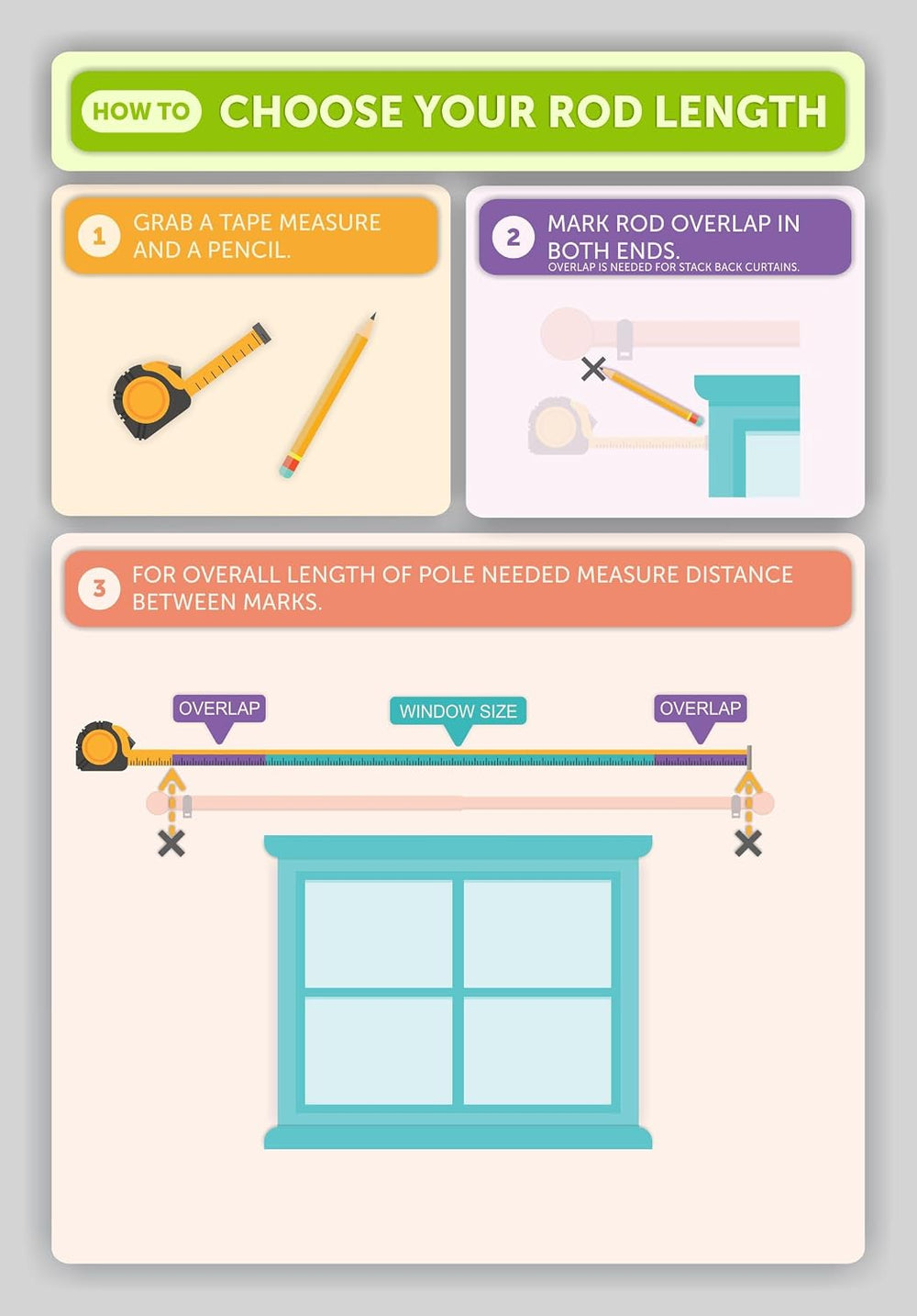 Ivilon Drapery Treatment Window Curtain Rod - Square Design 1 1/8 Rod. 72 to ...