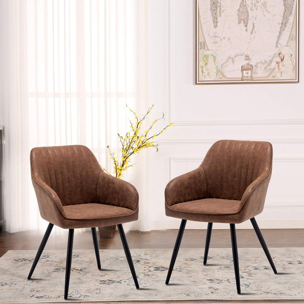 annjoe Faux Leather Accent Arm Chairs for Living Room Leisures/ Upholstered C...