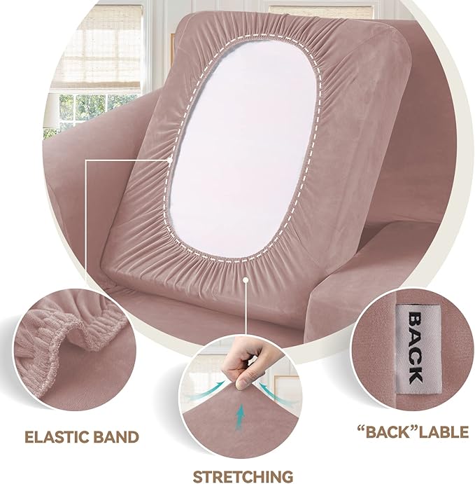WEERRW Velvet Couch Covers for 2 Cushion Couch Sofa - Image 3