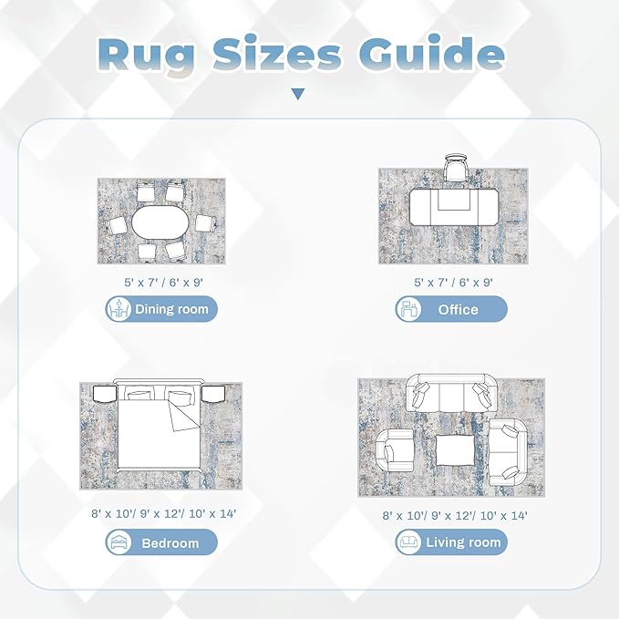 pmtsns Area Rugs 6x9 for Living Room: Washable Rug Modern Abstract Neutral Soft - Image 8