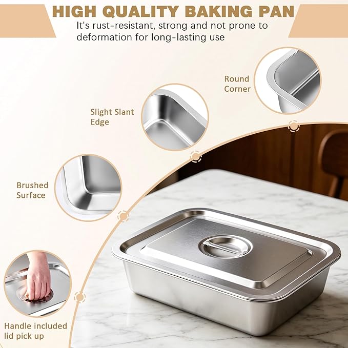 9.2QT Stainless Steel Lasagna Pan - Image 3