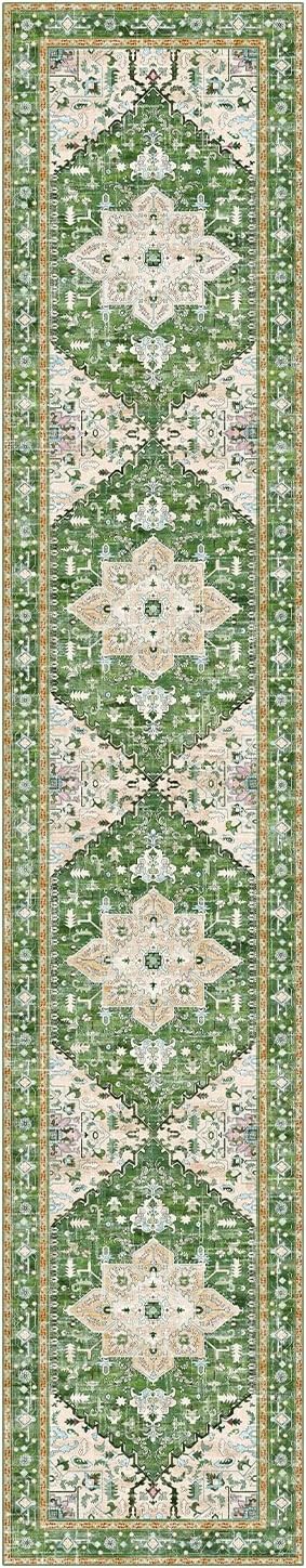 Yamaziot Washable Runner Rug, 2x10 Non-Slip Boho Vintage Hallway Rug Runner - Image 2