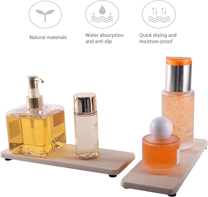 NiuYichee 2 Pcs Water Absorbing Stone Trays, Kitchen/Bathroom Sink Soap Dish - Image 5