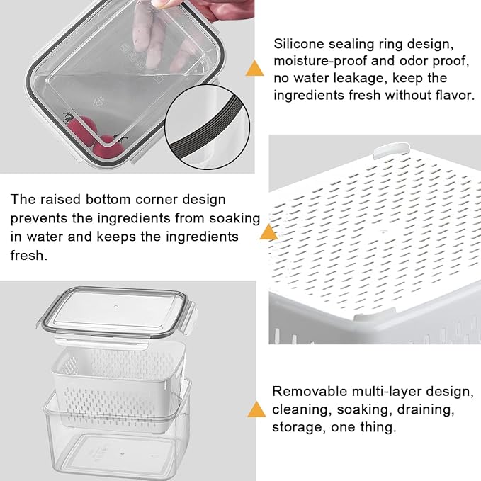 3Pack Fridge Food Storage Container Set - Image 5