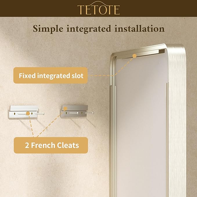 TETOTE Brushed Nickel Mirror 28 x 36 Brushed Nickel Metal Framed Bathroom Mir...