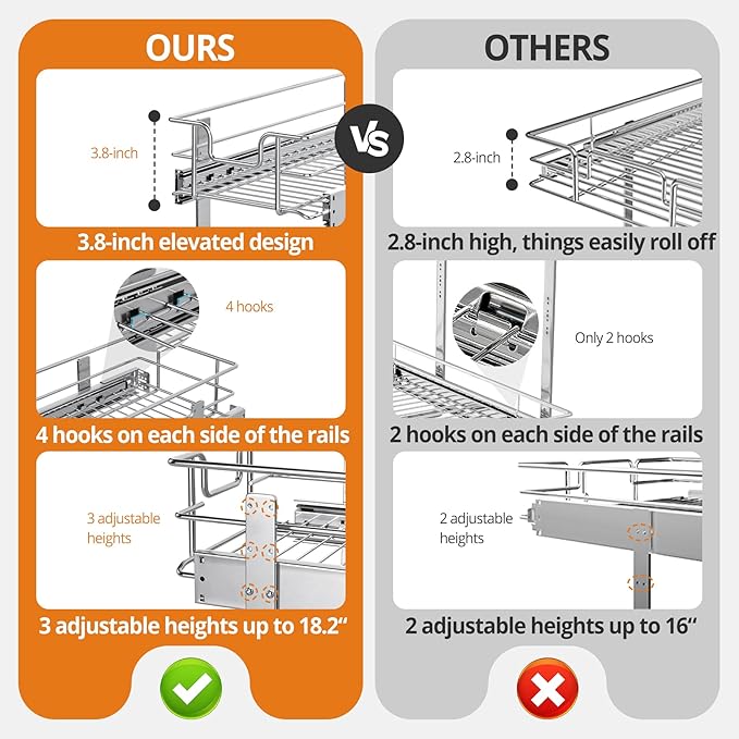 ZOINLIY Pull Out Cabinet Organizer, Versatile Slide Out Kitchen Organizers and - Image 2