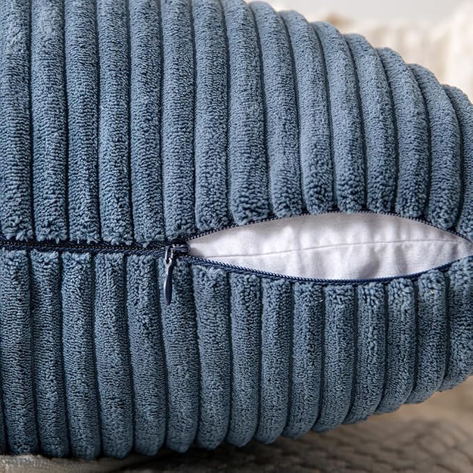MIULEE Blue Decorative Throw Pillow Covers 16x16 Inch - Image 3