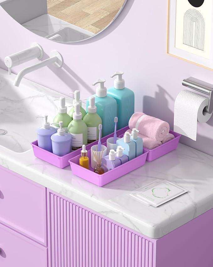 10 Pack Large Size Plastic Drawer Organizers Set, 3 Sizes Desk Drawer Organizer - Image 7