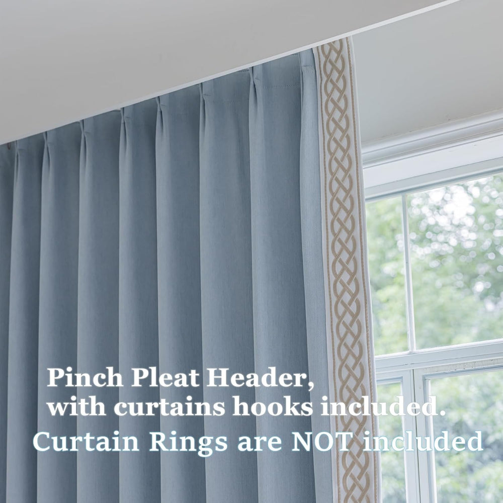 VisionaryHomeDesign X Kinsey Walsh Blue Cotton Blend Curtains 50Wx96L