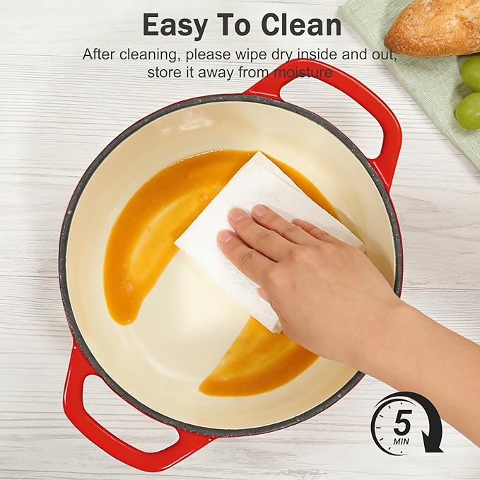 6 QT Enameled Cast Iron Dutch Oven