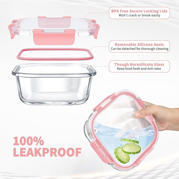 34pcs Glass Food Storage Containers