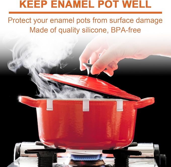 24pcs Dutch Oven Lid Protector Clips, Silicone Dutch Oven Lid Flexible Bumper - Image 4