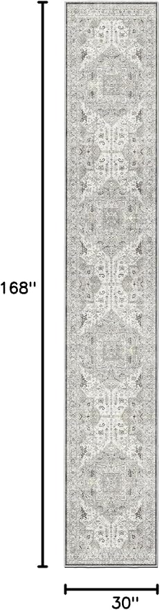 Madane Hallway Runner Rug 2'6''x14' Kitchen Runner, Non Slip Vintage Runners - Image 2