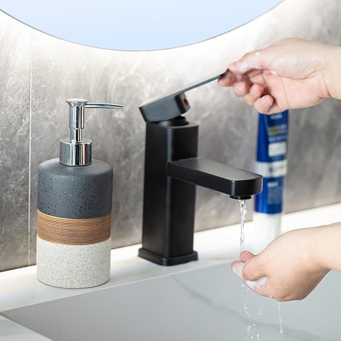 Dish Soap Dispenser Set with Silicone Funnel, Hand Soap, Body Wash, Ceramic - Image 8
