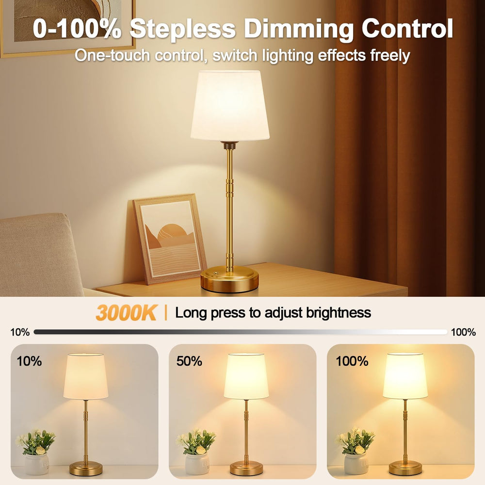 Cordless Table Lamps Set of 2 – Battery Operated Lamp with 7500mAh Rechargeab...
