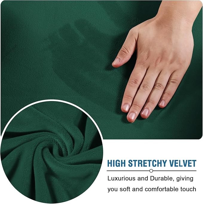 H.VERSAILTEX Modern Velvet Plush 4 Piece High Stretch Sofa Slipcover Sofa Cover - Image 5