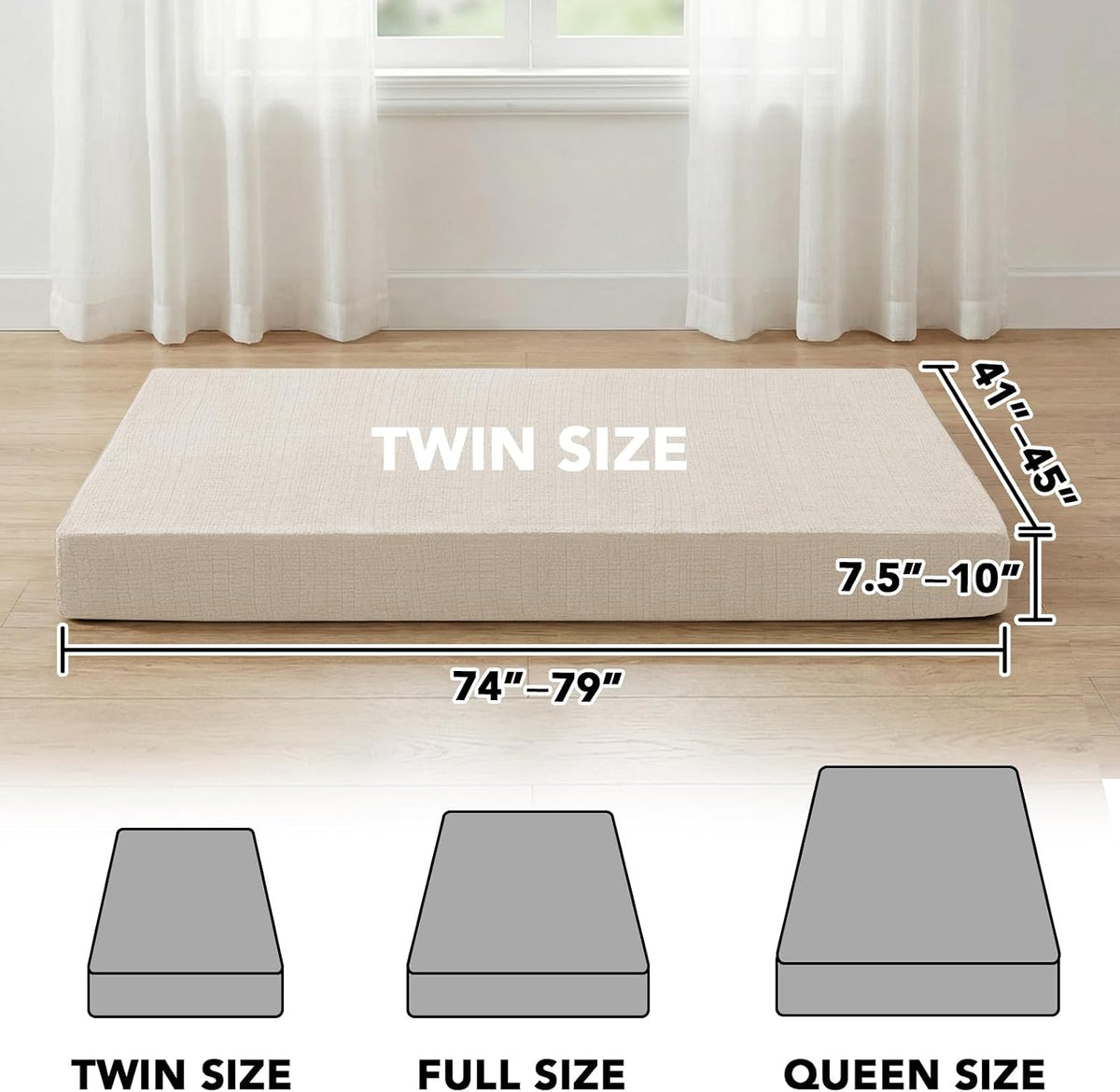 fantasdecor twin futon mattress cover extra thick futon shown in use