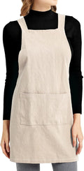 ELEZAY Aprons for Women with Pockets Plus Size Comfort Cross Back No Tie Cotton by ELEZAY