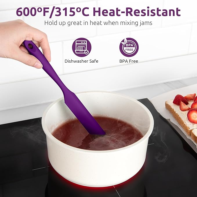 U-Taste Skinny Silicone Jar Spatula: 600ºF Heat-Resistant Food-Grade 10in Long - Image 5