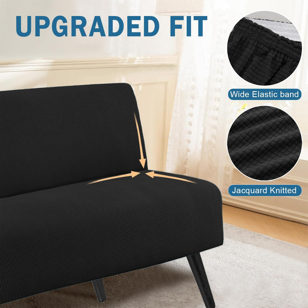 Water Repellent Armless Futon Cover Sofa Bed Slipcover, Full Size Futon Mattr...