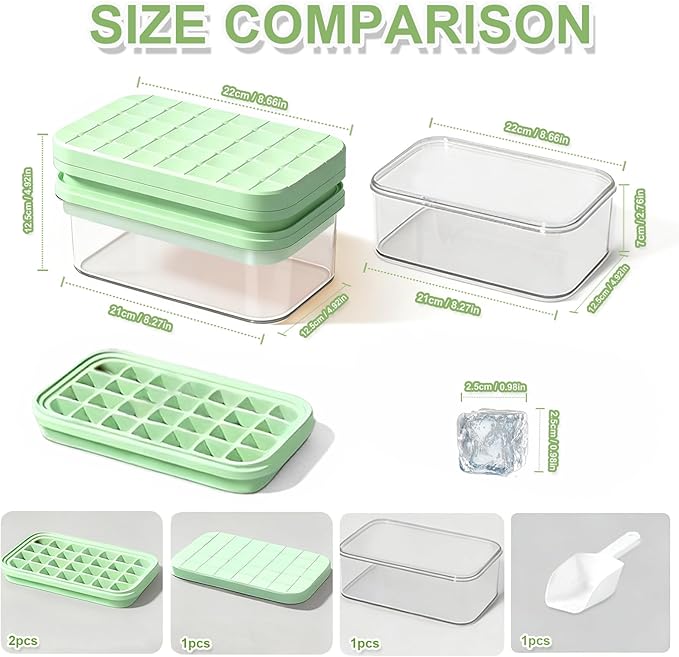 Silicone Ice Cube Trays with Lid and Bin - Image 5