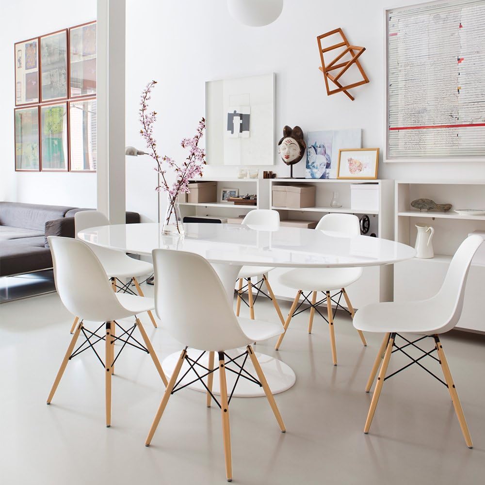 Furmax Modern Style Dining Chair Mid Century Modern DSW Chair, Shell Lounge P...