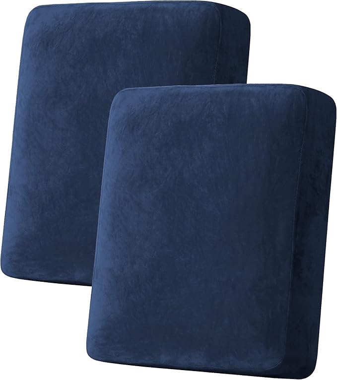 H.VERSAILTEX Velvet Stretch Couch Cushion Cover Plush Cushion Slipcover by HVERSAILTEX