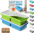 Silicone Freezer Tray with Lid Soup Freezer Container Molds with Steel by Socisen