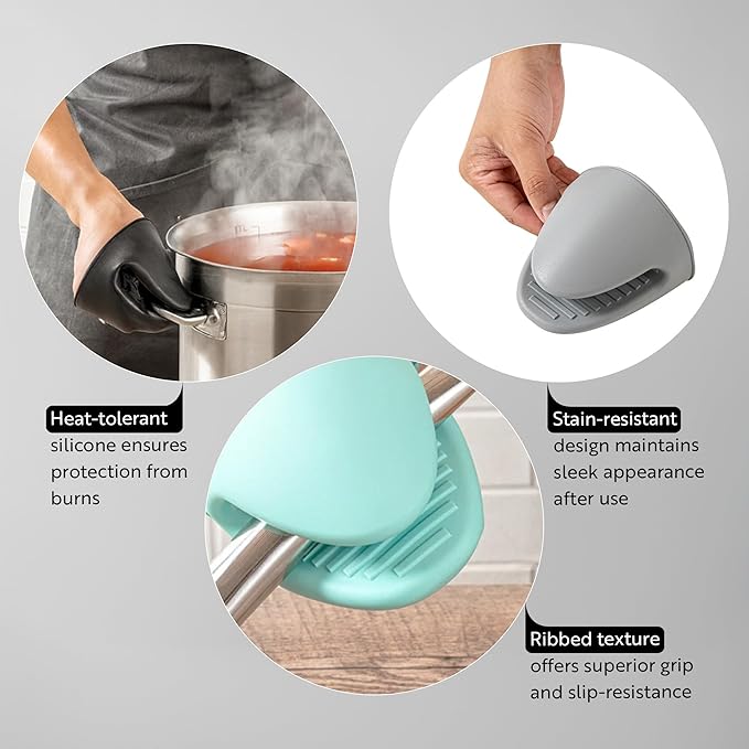Restaurantware Comfy Grip 4.3 x 3.5 x 4.2 Inch Mini Oven Mitt Pot Holders 1 - Image 3