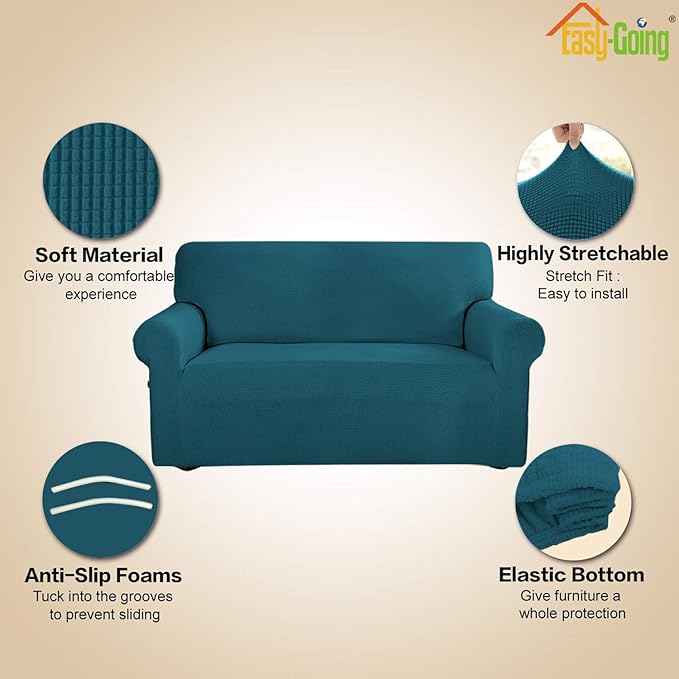 Easy-Going Stretch 4 Seater Sofa Slipcover 1-Piece Sofa Cover Furniture - Image 4