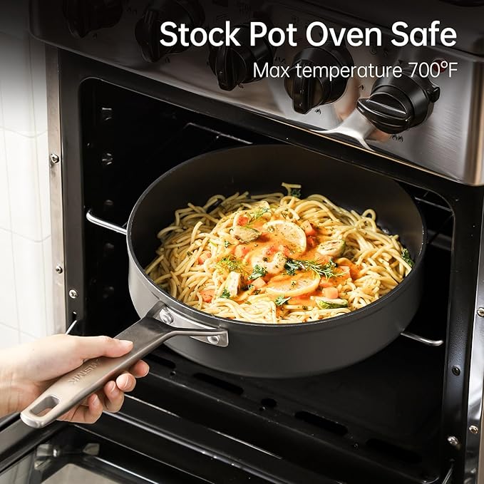 MsMk Nonstick Frying Pan, 12 1/2 Inch Titanium and Ceramic Nonstick Large - Image 7