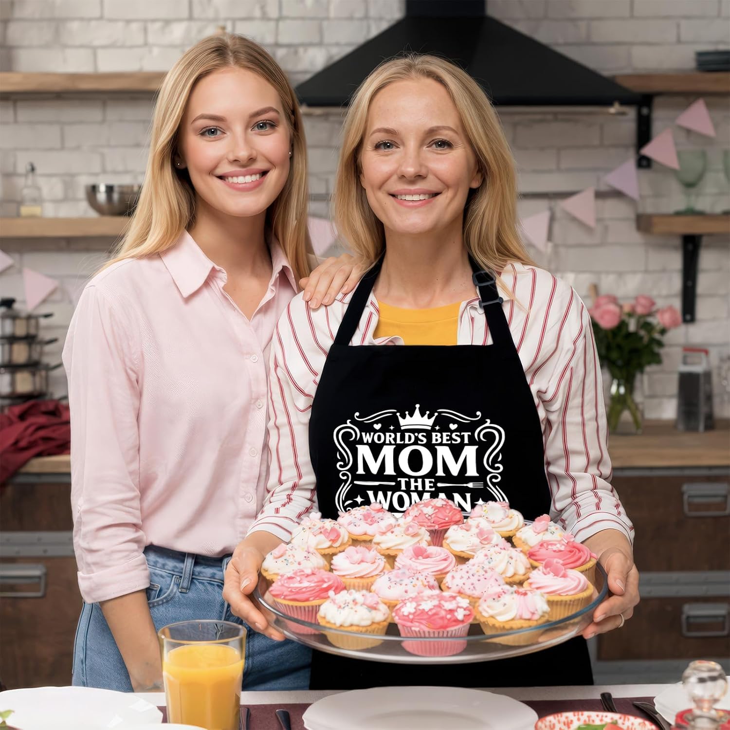 Funny Aprons for Mom, Kitchen Cooking Apron with 2 Pockets for Mother | Cute Baking Apron for Mum, Retirement Birthday Gift for Mother Wife Stepmom