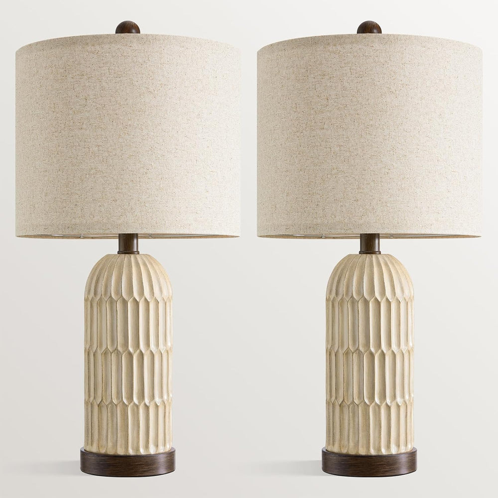 OYEARS 22" Farmhouse Table Lamps Set of 2, Bedside Lamps for Night Stands