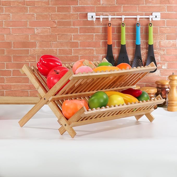 Collapsible Bamboo Dish Drying Rack - Image 4