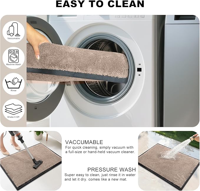 Mibao Dirt Trapper Door Mat for Indoor Outdoor, Waterproof All-Season, - Image 4