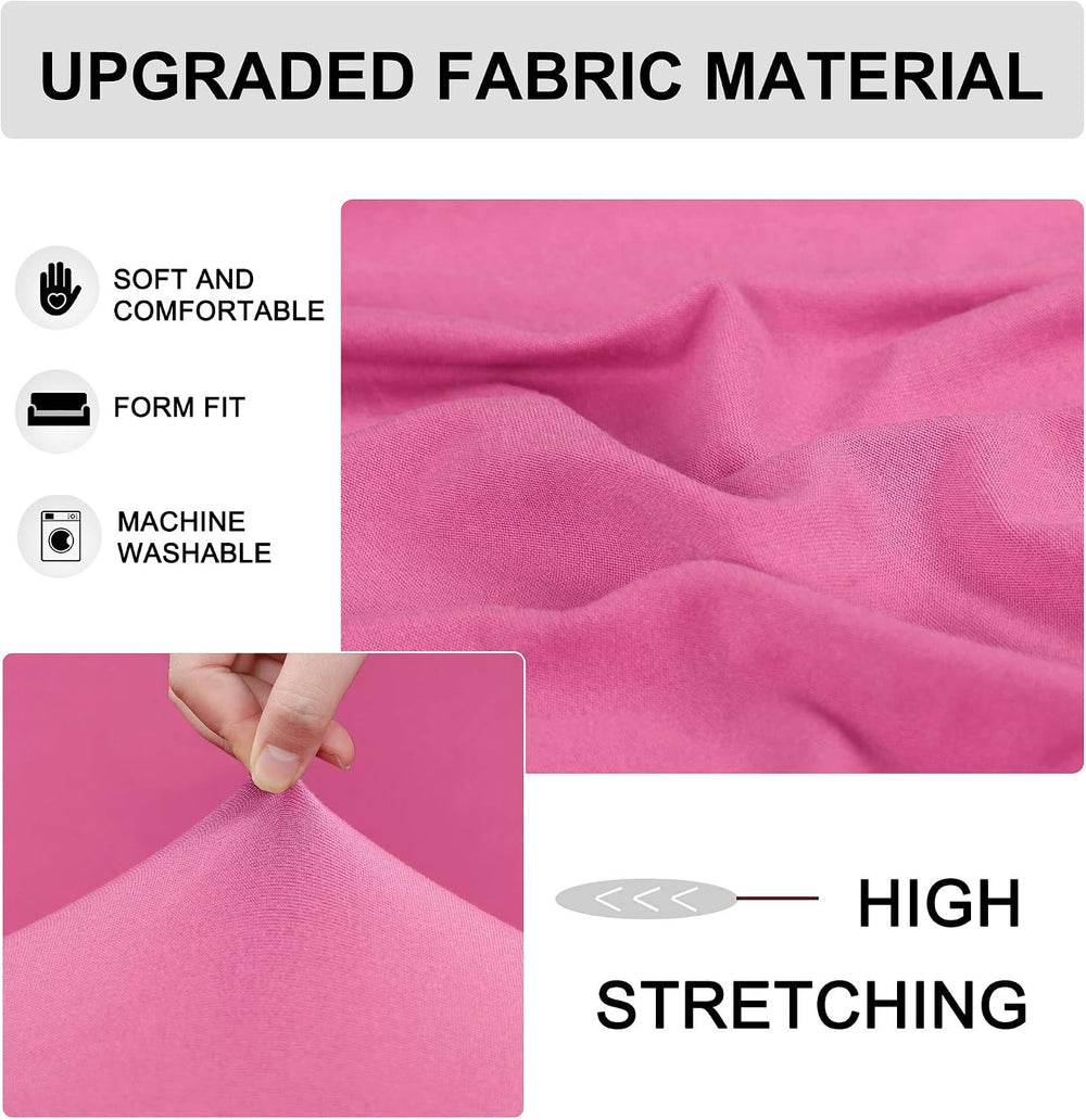 uxcell Stretch Sofa Couch Covers Large Fuchsia with 1 Pillowcase