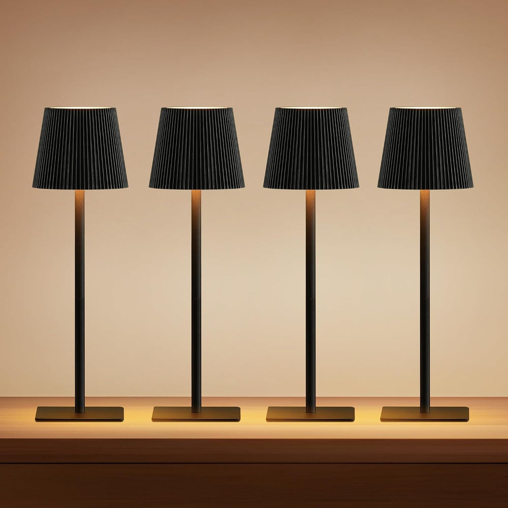 LUTEC 4 Pack Cordless Table Lamp,6000mAh Rechargeable Battery Operated Desk L...