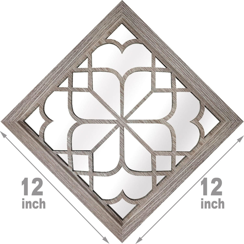 Wocred Set of 4 Mirrors Square Wall Mirror,Gorgeous Rustic Farmhouse Accent M...