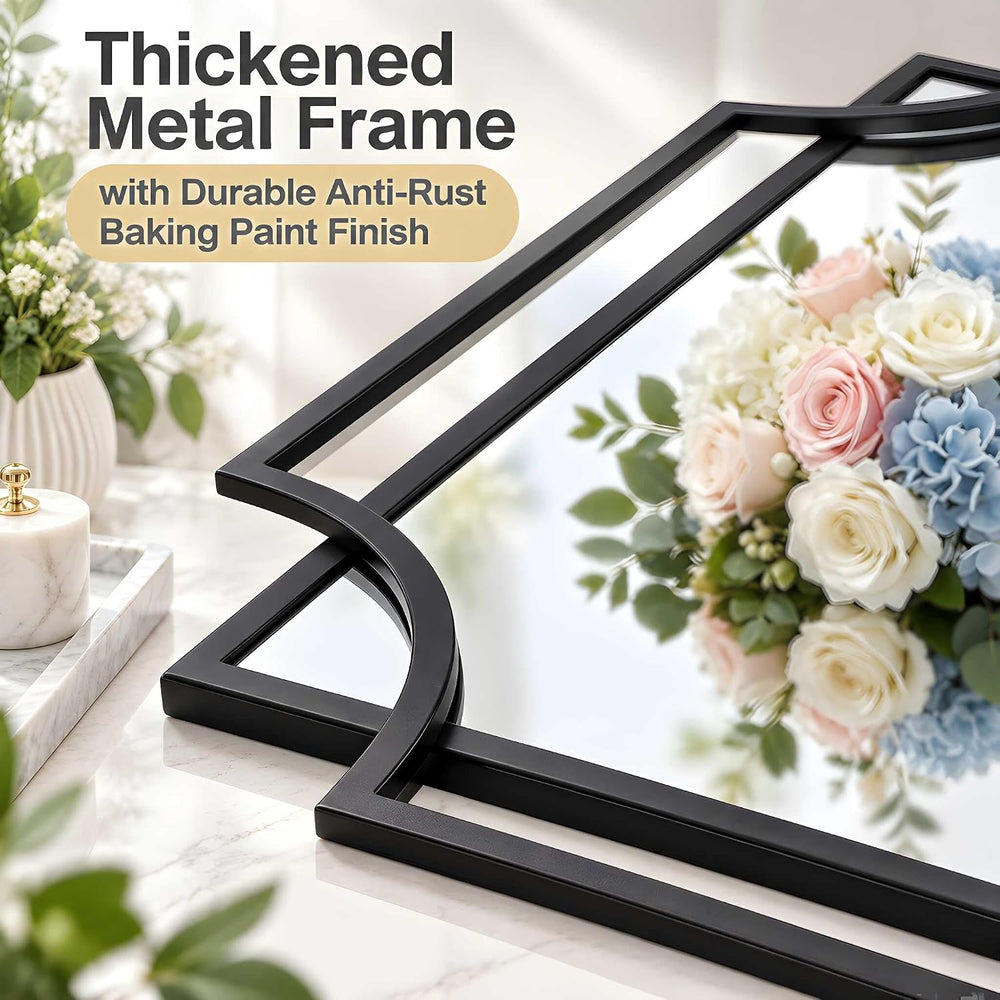 Large Wall Mirrors for Decor, Black Bathroom Mirror 40''X28''
