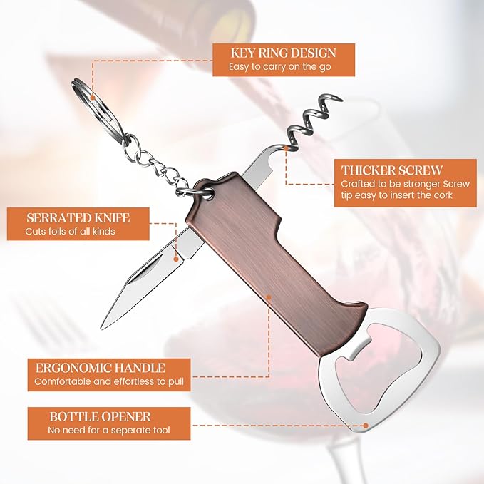 Ziliny 24 Pcs Bottle Opener Keychain Bulk Wine Bottle Beer Opener Keychain - Image 2