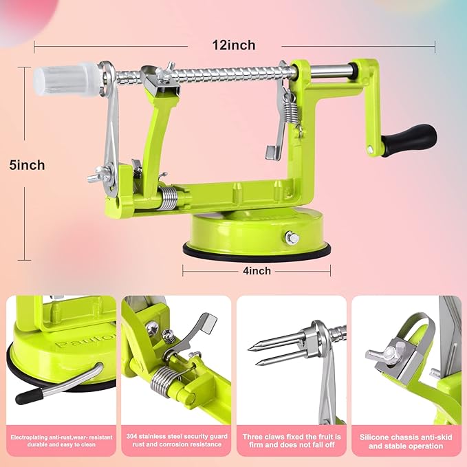 Apple Peeler, Slicer Corer Potato Peelers 3 In 1, Stainless Steel Heavy Duty - Image 2
