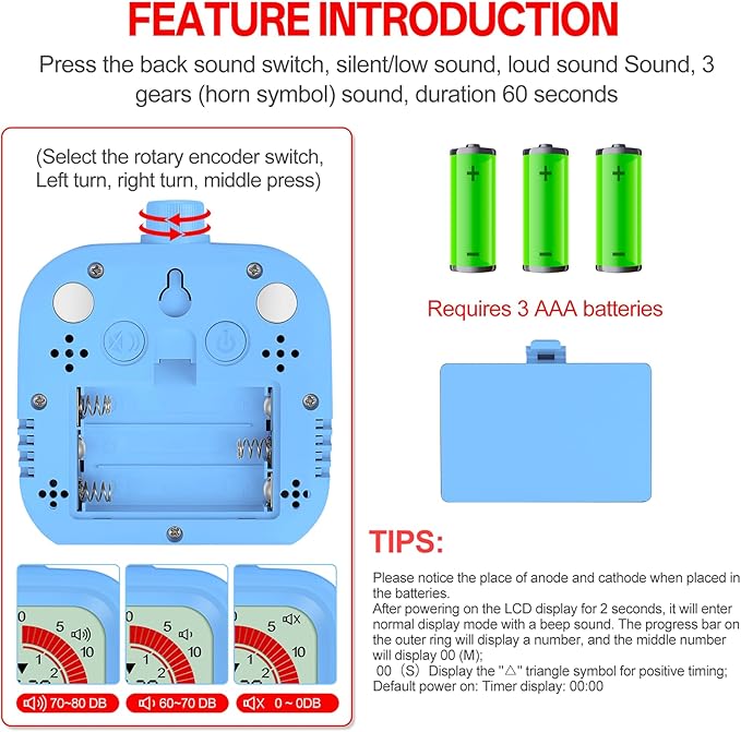 Digital Visual Timer 12hours Countdown countup Kitchen Timer Student Timer Gym - Image 6
