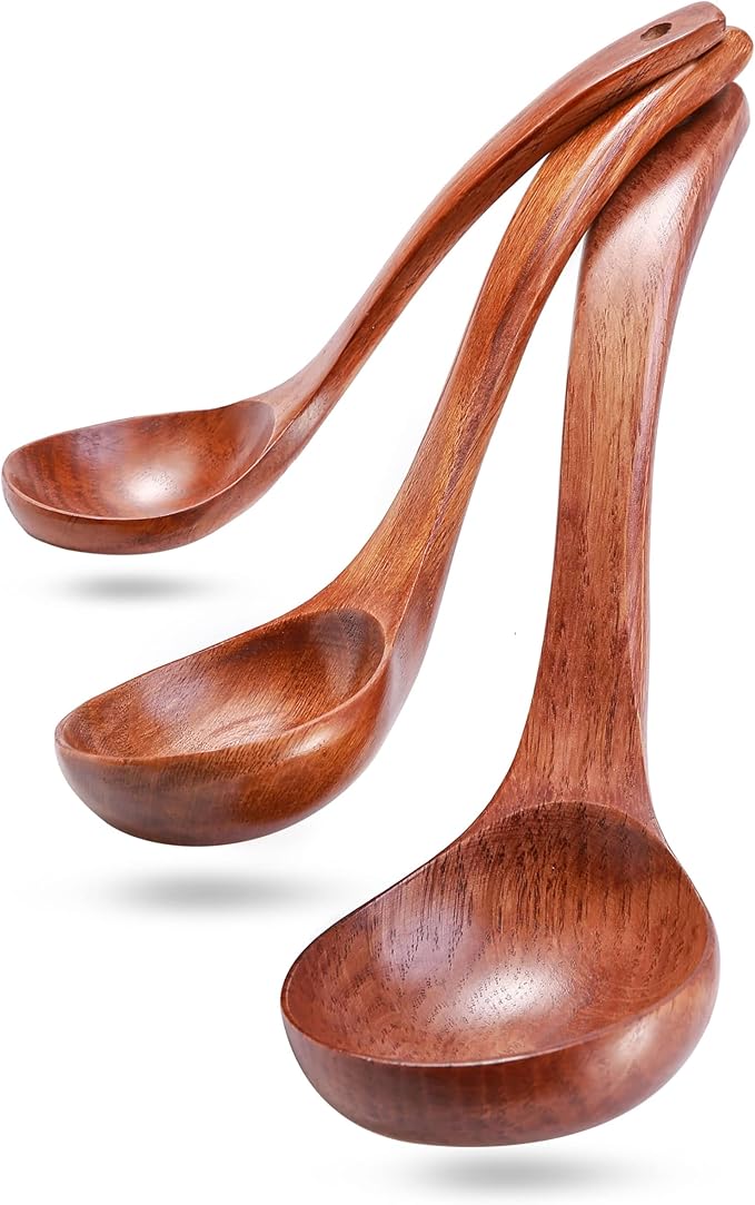 Wooden Ladles Set of 3 – Wood Ladles by HEFILD