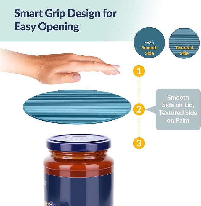 NIHOME Silicone Jar Opener – 6 Inch Large Anti-Slip Grip Pads, Premium 100% - Image 5