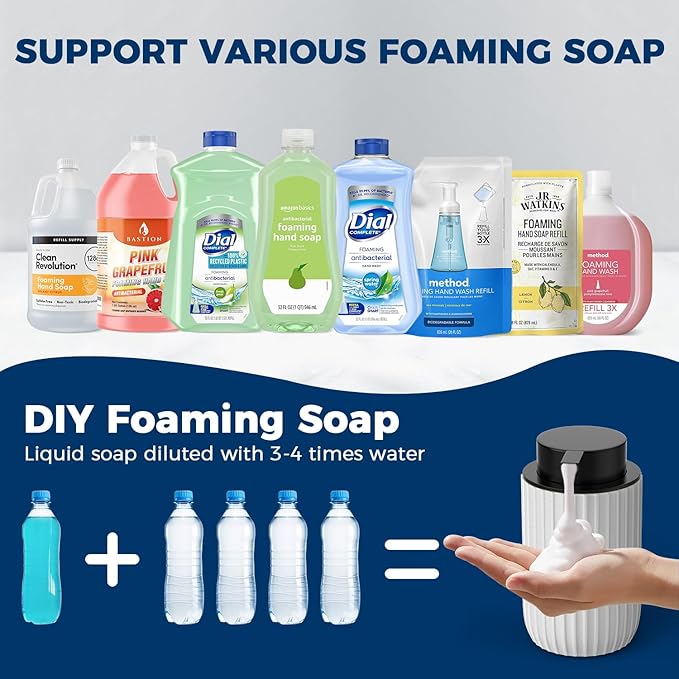 Ceramic Foaming Hand Soap Dispenser，12 oz Bathroom Soap Dispensers， Lotion - Image 5