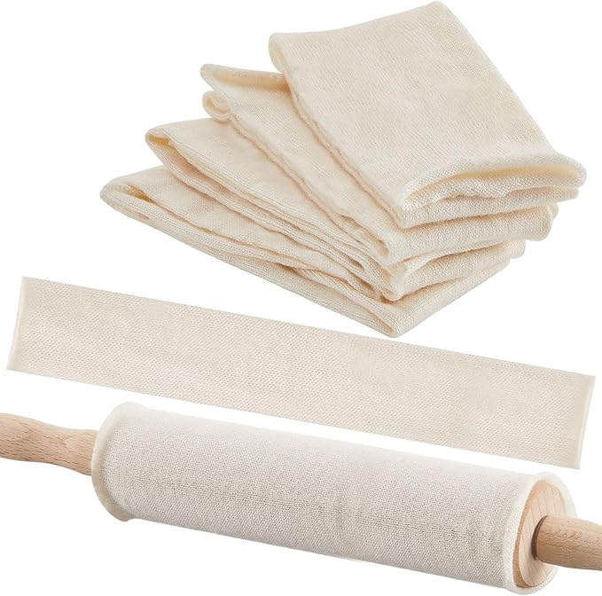 Patelai Set of 4 Rolling Pin Covers 14.96 x 1.97 Inch Cotton White Rolling Pin by Patelai